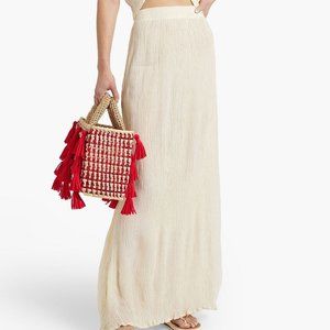 Savannah Morrow Crinkled bamboo and silk-blend maxi skirt